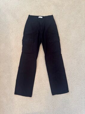 Zara Black Straight-Leg Cargo Pants